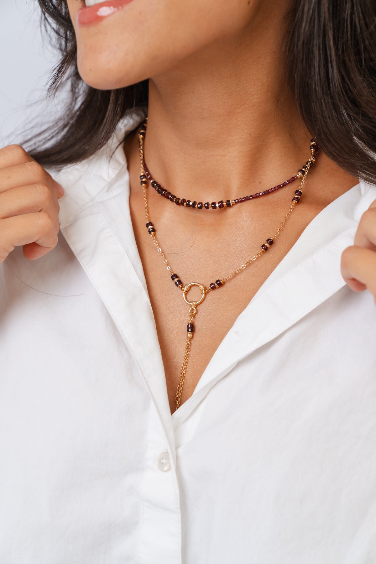 Maroon Beaded Necklace