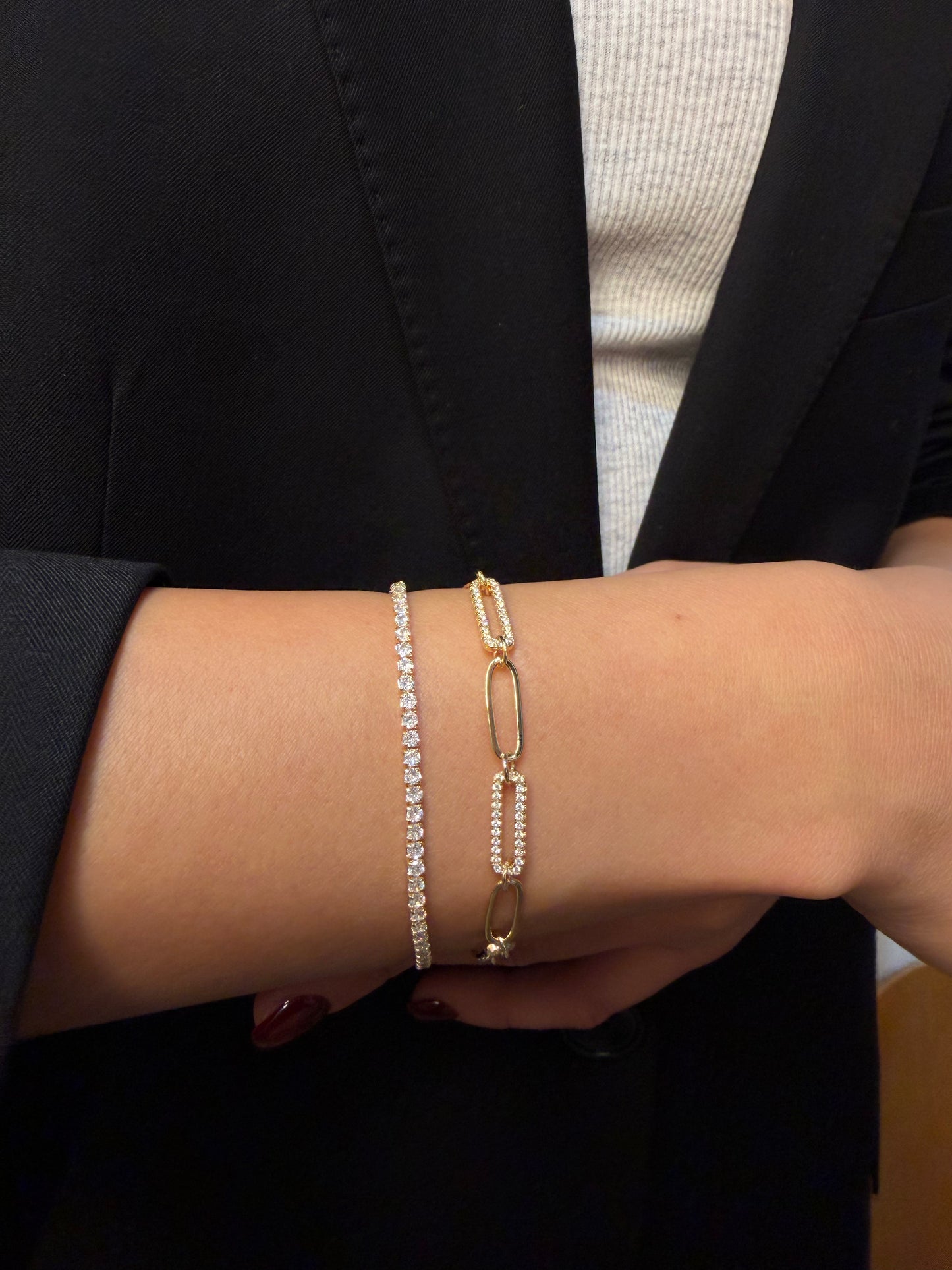 Gold tennis bracelet