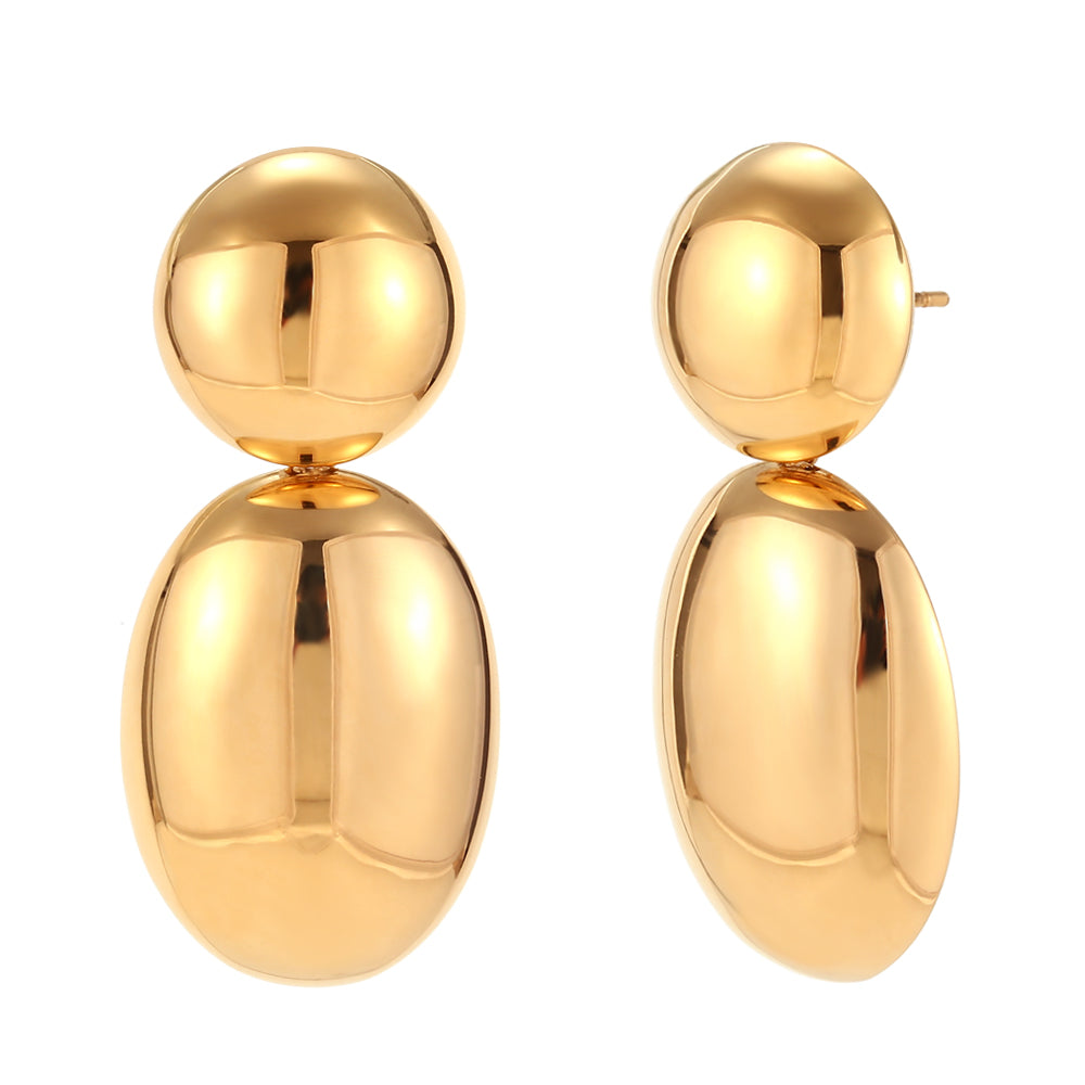 Oval Earrings – Gold plated 18k