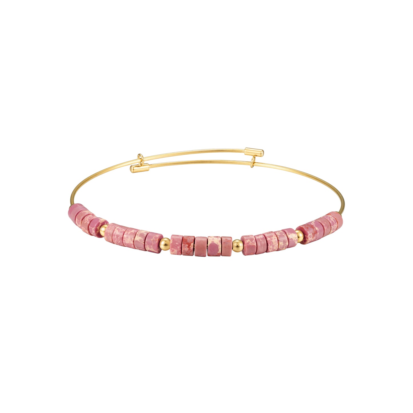 Rhodochrosite Mineral Bracelet – Gold plated 18k, Adjustable