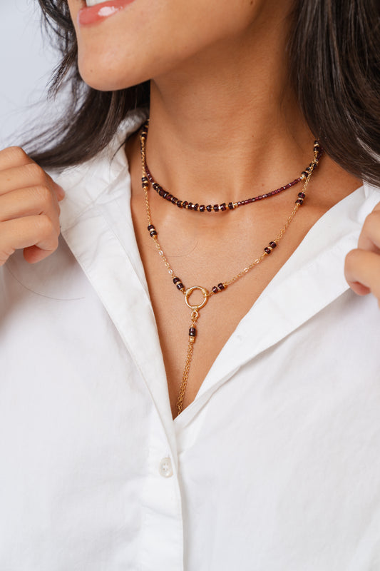 Maroon Beaded Necklace