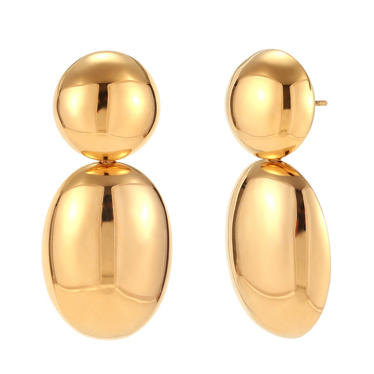 Oval  Earrings – Gold plated 18k
