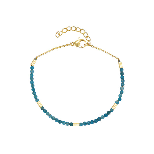 Apatite Mineral Bracelet – Gold Finish, Adjustable