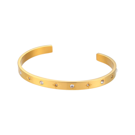Star Bangle Bracelet – Gold Plated 18k