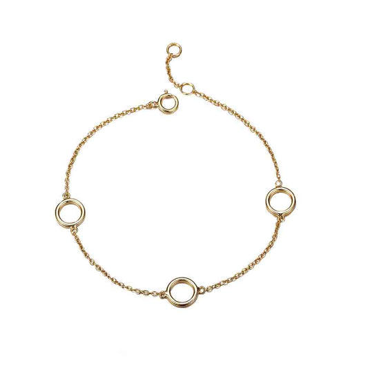 Circle Link Bracelet – 925 Sterling Silver, 18k Gold Plated