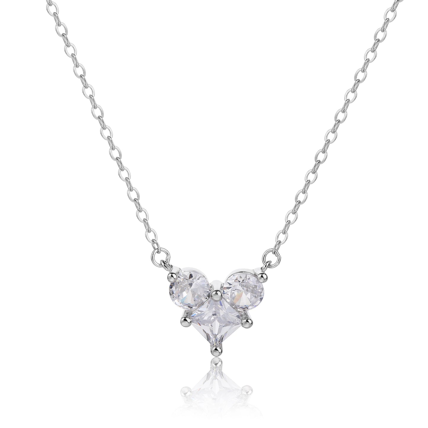 Silver heart shaped necklace