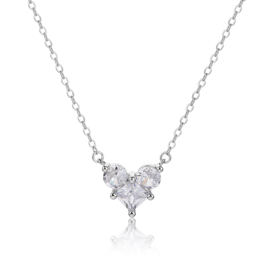 Silver heart shaped necklace