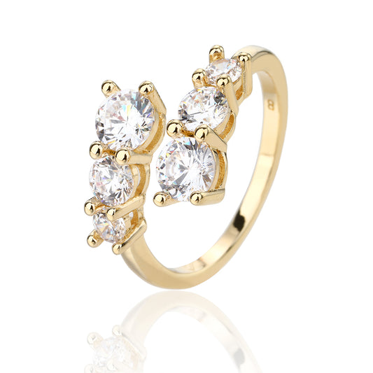 Open gold ring studs