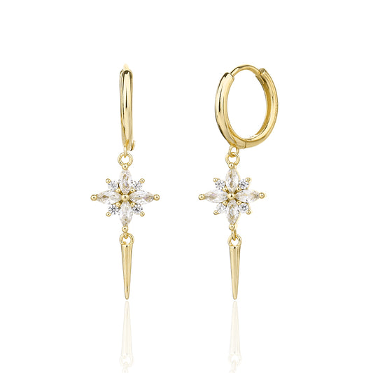 Long golden earrings