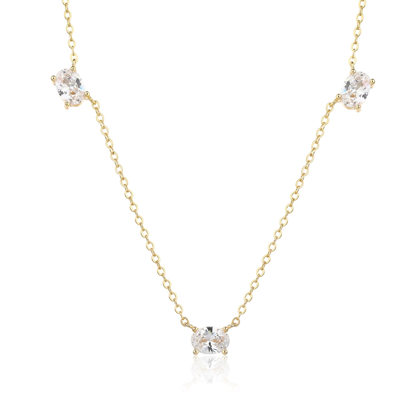 Golden chocker necklace with studs