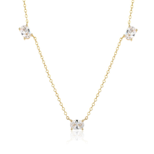 Golden chocker necklace with studs