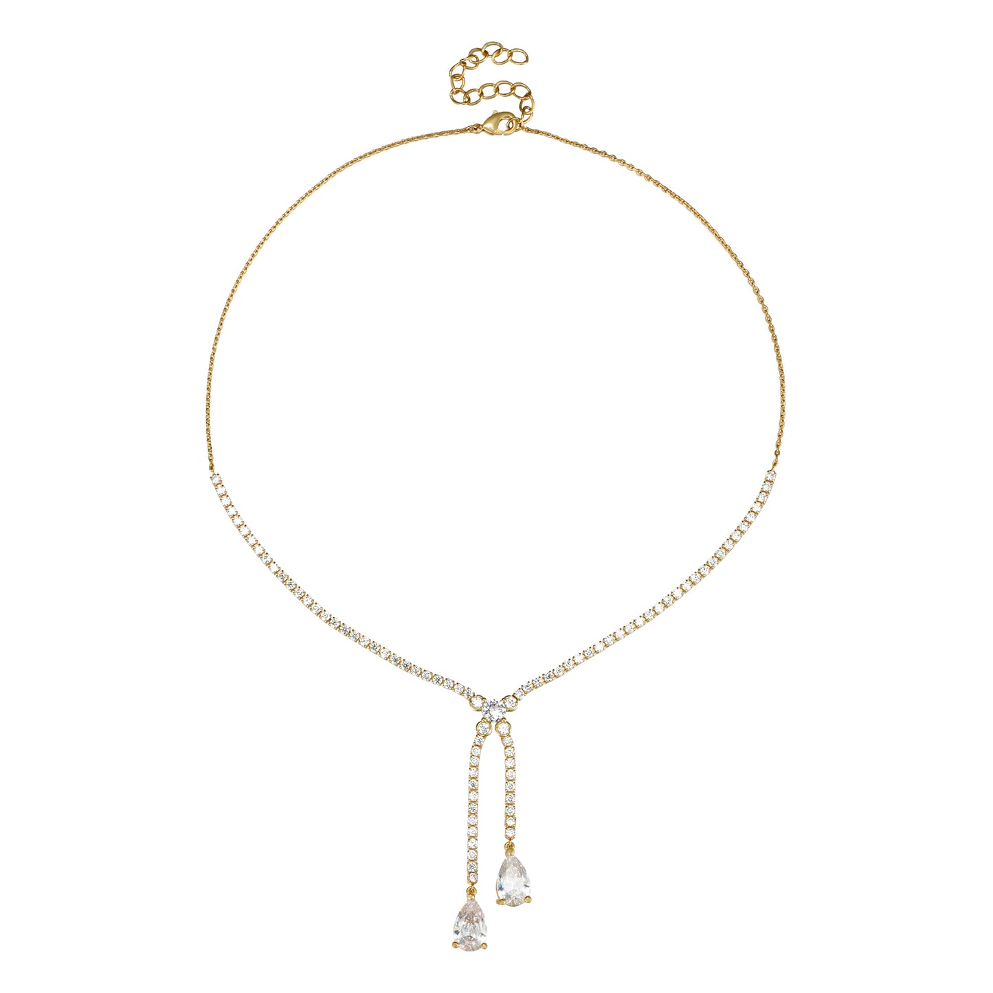 Tear-drop tennis neckalce